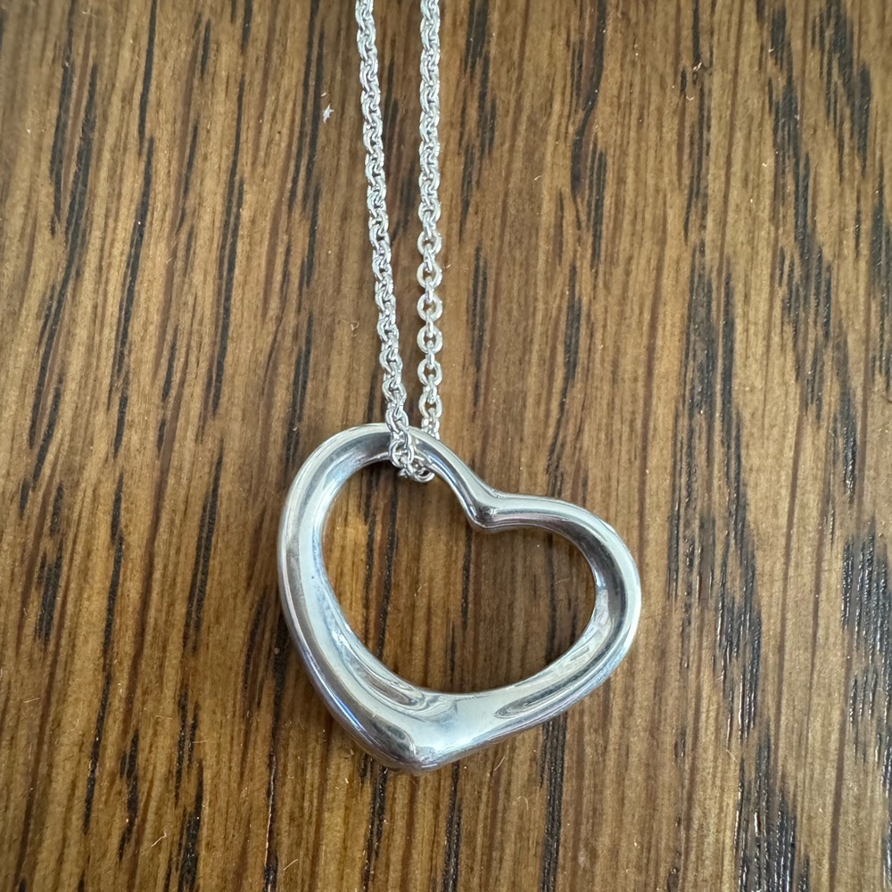 Tiffany & Co. Silver Open Heart Necklace - Picture 6 of 6